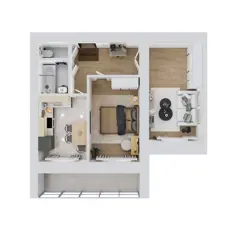 2-комн. кв. 51,8м² , 1 этаж - фото 2