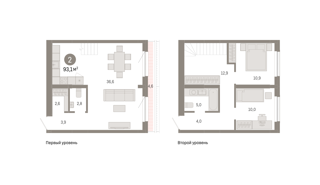 2-комн. кв. 93,1м² , 15 этаж - фото 1