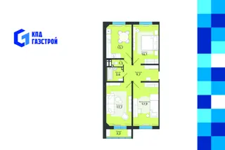 3-комн. кв. 83,2м² , 4 этаж - фото 1