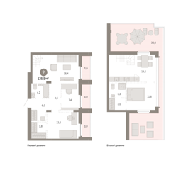 2-комн. кв. 135,5м² , 7 этаж - фото 1