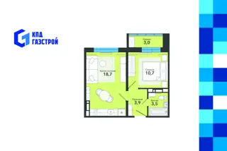 Студия 39,8м² , 8 этаж - фото 1