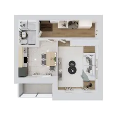 1-комн. кв. 39,7м² , 9 этаж - фото 2