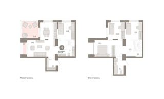 4-комн. кв. 120,1м² , 15 этаж - фото 1