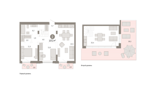 2-комн. кв. 137,1м² , 8 этаж - фото 1