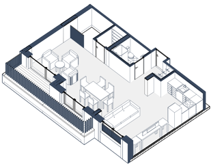 3-комн. кв. 129м² , 6 этаж - фото 2
