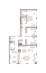 3-комн. кв. 158,4м² , 20 этаж - фото 1