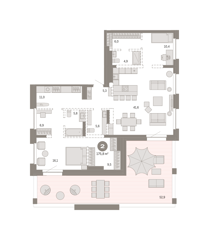 2-комн. кв. 175,8м² , 10 этаж - фото 1